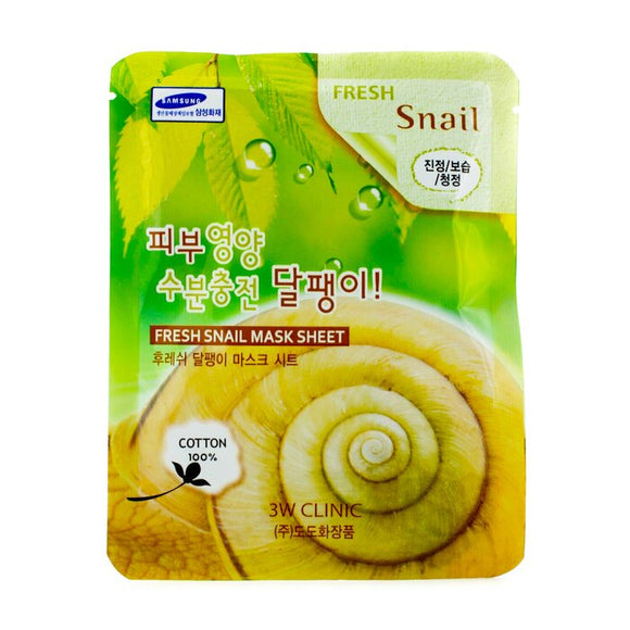 3W Clinic Mask Sheet - Fresh Snail 10pcs