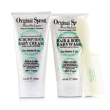 Original Sprout Baby's First Bath Kit: 1x Hair & Body Baby Wash 118ml + 1x Scrumptious Baby Cream 118ml + 1x Comb (For Babies & Up) 3pcs