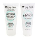 Original Sprout Baby's First Bath Kit: 1x Hair & Body Baby Wash 118ml + 1x Scrumptious Baby Cream 118ml + 1x Comb (Box Slightly Damaged) 3pcs