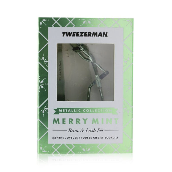 Tweezerman Merry Mint Brow & Lash Set (Metallic Collection) 2pcs