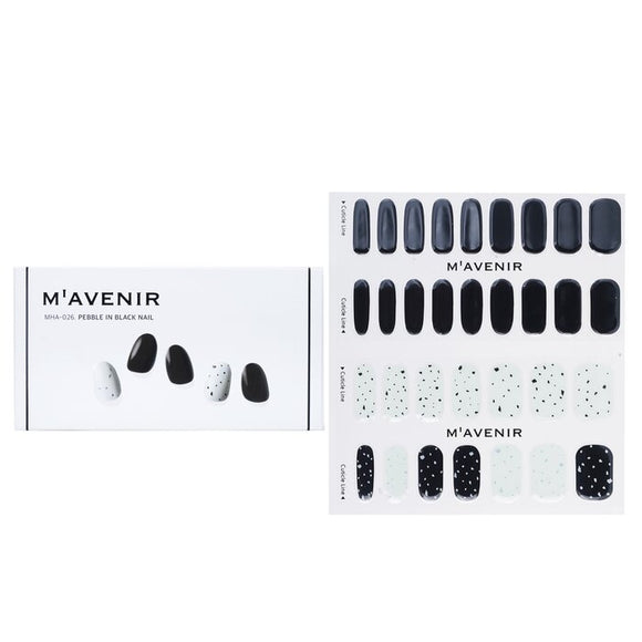 Mavenir Nail Sticker (Black) - Pebble In Black Nail 32pcs