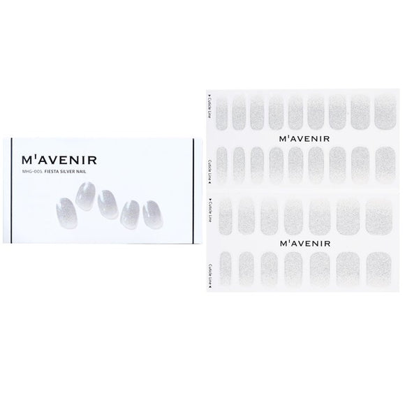 Mavenir Nail Sticker (Grey) - Fiesta Silver Nail 32pcs