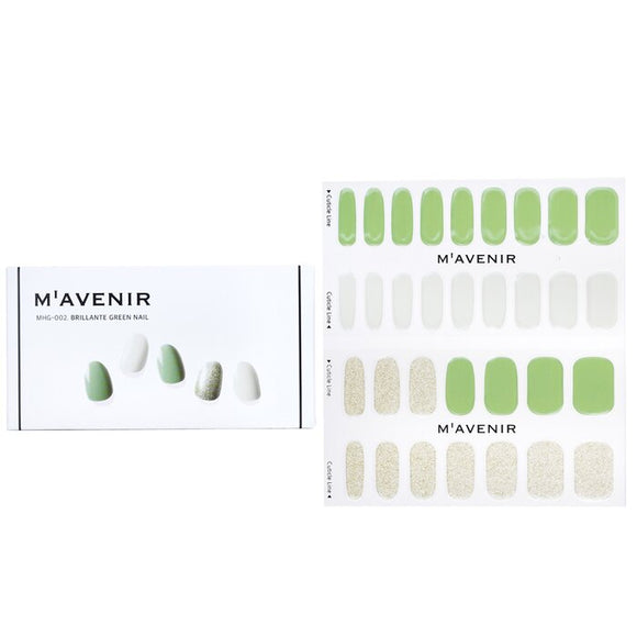 Mavenir Nail Sticker (Green) - Brillante Green Nail 32pcs