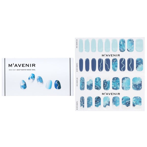 Mavenir Nail Sticker (Blue) - Deep Water Wave Nail 32pcs
