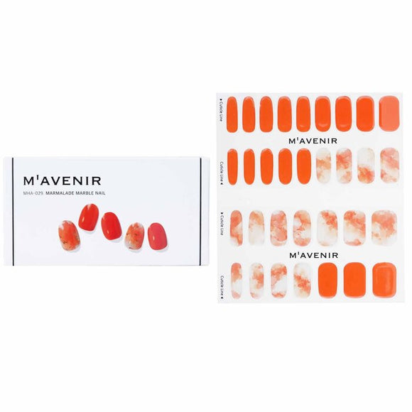 Mavenir Nail Sticker (Orange) - Marmalade Marble Nail 32pcs