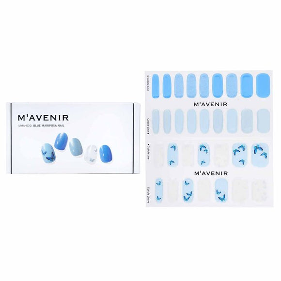 Mavenir Nail Sticker (Blue) - Blue Mariposa Nail 32pcs