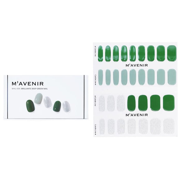 Mavenir Nail Sticker (Green) - Brillante Deep Green Nail 32pcs