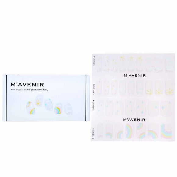 Mavenir Nail Sticker (White) - Happy Sunny Day Nail 32pcs