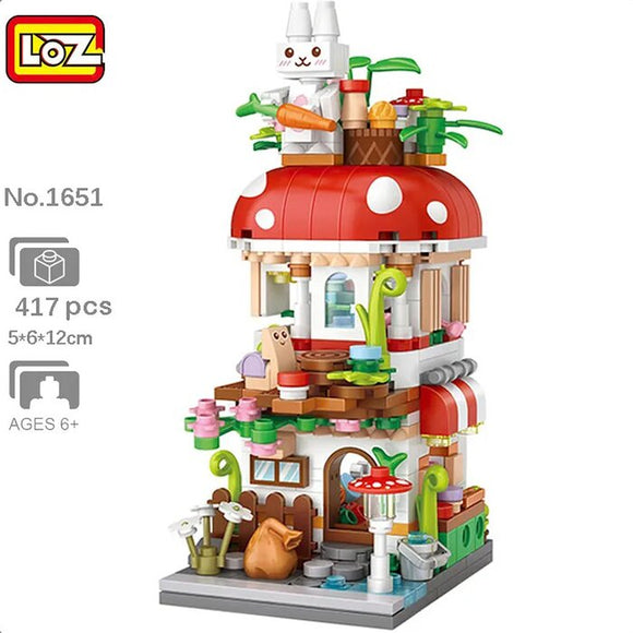 Loz LOZ Street Series - Mushroom House 19.5x16.5x4.5cm