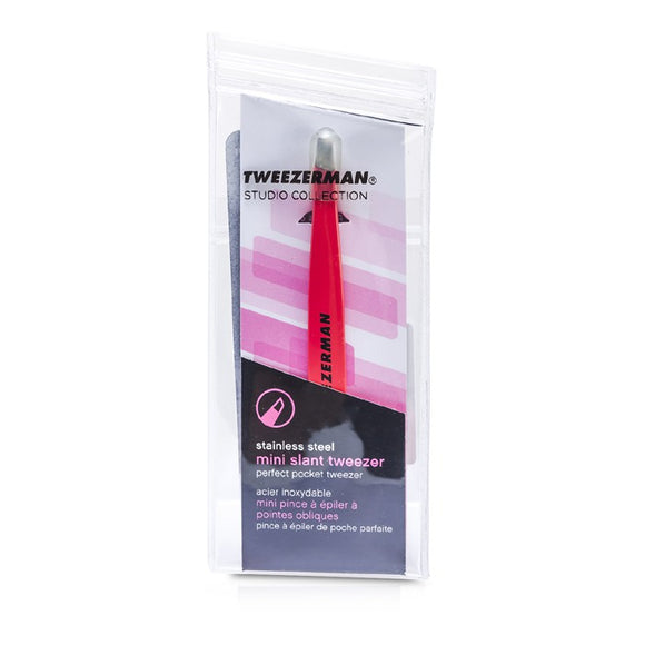 Tweezerman Mini Slant Tweezer - Pink (Studio Collection) -