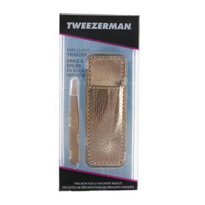 Tweezerman Mini Slant Tweezer With Case - Rose Gold -