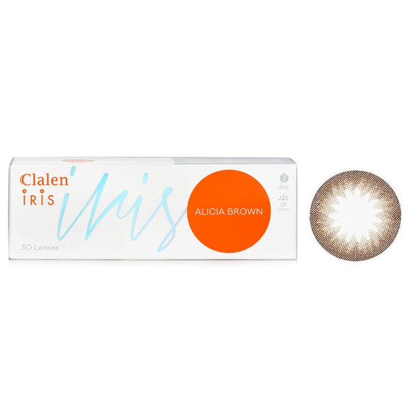 Clalen 1 Day Iris Alicia Brown Color Contact Lenses -2.50 30pcs