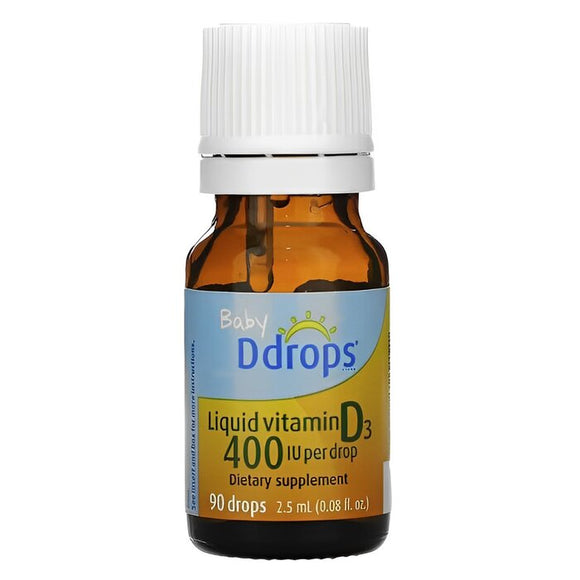 Baby DDrops liquid vitamin D3 400 International units - 90 drops (2.5ml) 2.5ml