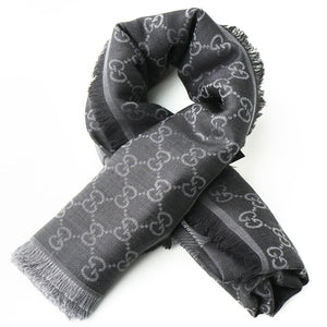 Gucci Square Scarf 281942 Dark Grey Dark Grey