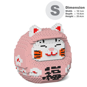 Jekca Daruma Maneki Neko 01S-M01 Building Bricks Set 18x14x21cm