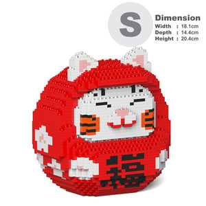 Jekca Daruma Maneki Neko 01S-M02 Building Bricks Set 18x14x20cm