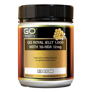 Go Healthy [Authorized Sales Agent] GO Healthy GO Royal Jelly 1,000 with 10-HDA 12mg SoftGel Capsules - 180 Pack 180pcs/box