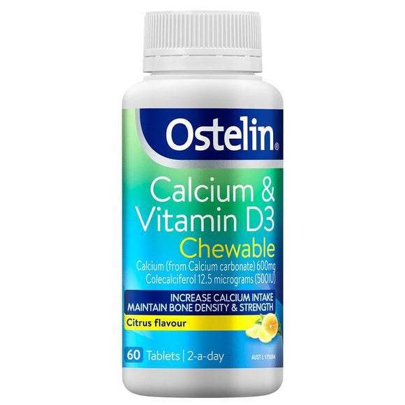 Ostelin [Authorized Sales Agent] Ostelin Calcium & Vitamin D Chewable - 60 Tablets 60pcs/box