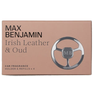 Max Benjamin Car Fragrance Gift Set - Irish Leather & Oud 4pcs