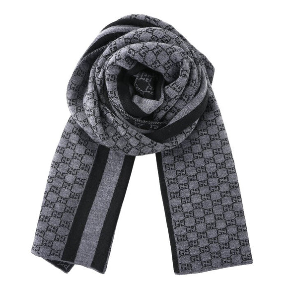 Gucci Wool Web Stripe GG Guccissima Scarf 438253 Black