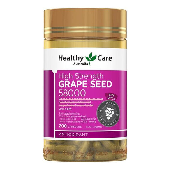 Healthy Care High Strength Grape Seed 58000mg 200 capsules