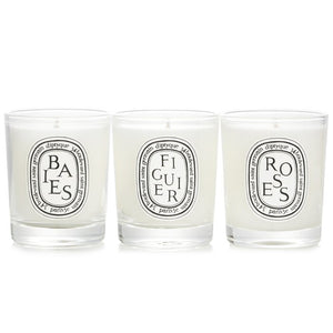 Diptyque Scented Mini Candle Discovery Set: Baies, Figuier, Roses 70g x3pcs