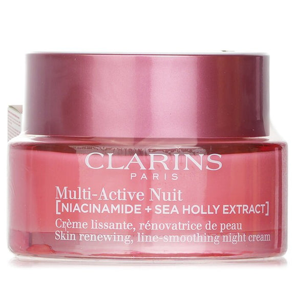 Clarins Multi-Active Nuit (Niacinamide + Sea Holly Extract) Skin Renewing Line-Smoothing Night Cream Dry Skin 50ml/1.7oz