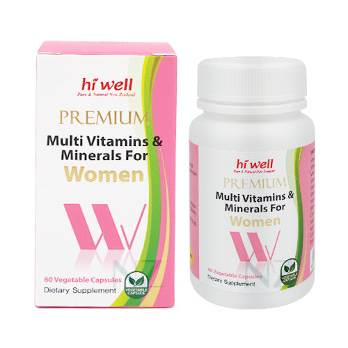 Hi Well Premium Multi Vitamins & Minerals For Women 60VegeCapsules