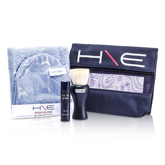 Jane Iredale H\E Minerals Kit: Lip Balm SPF 15 Facial Brush Wash Glove Bag 3pcs 1bag