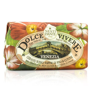Nesti Dante Dolce Vivere Fine Natural Soap - Venezia - Red Geranium, Rice Cloud & Cotton Flower 250g/8.8oz