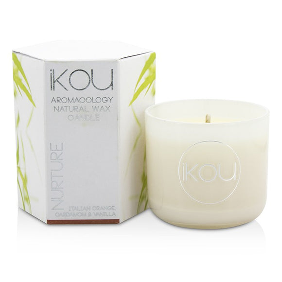 iKOU Eco-Luxury Aromacology Natural Wax Candle Glass - Nurture (Italian Orange Cardamom & Vanilla) (2x2) inch