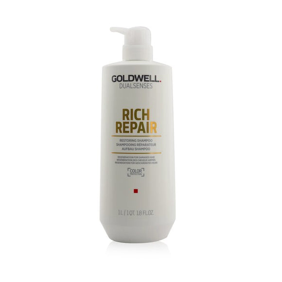 Goldwell Dual Senses Rich Repair Restoring Shampoo (Regeneration For Damaged Hair) 1000ml/33.8oz