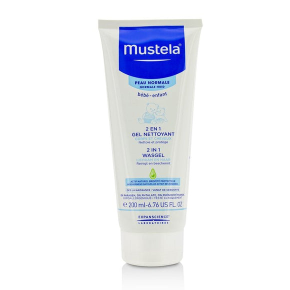 Mustela 2 In 1 Body & Hair Cleansing gel - For Normal Skin 200ml/6.76oz