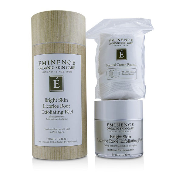 Eminence Bright Skin Licorice Root Exfoliating Peel (with 35 Dual-Textured Cotton Rounds) 50ml/1.7oz