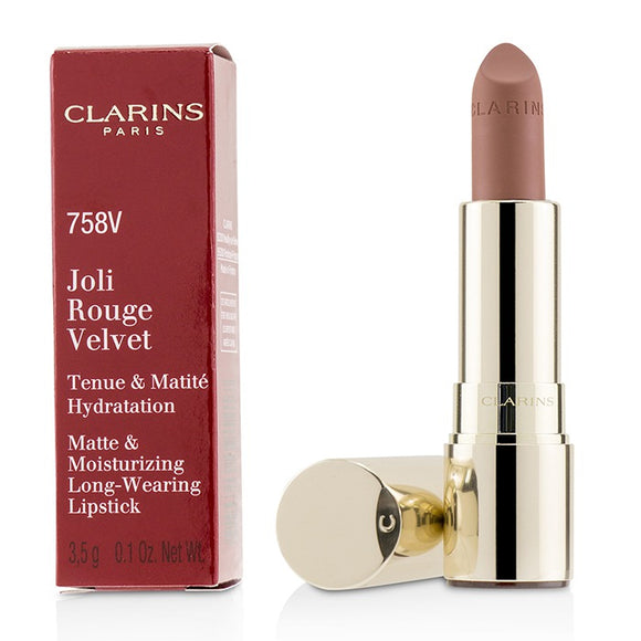 Clarins Joli Rouge Velvet (Matte & Moisturizing Long Wearing Lipstick) - # 758V Sandy Pink 3.5g/0.1oz