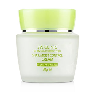 3W Clinic Snail Moist Control Cream (Intensive Anti-Wrinkle) - For Dry to Normal Skin Types 50g/1.7oz