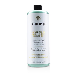 Philip B Nordic Wood Hair + Body Shampoo (Invigorating Purifying - All Hair Types) 947ml/32oz