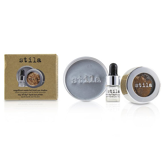 Stila Magnificent Metals Foil Finish Eye Shadow With Mini Stay All Day Liquid Eye Primer - Comex Copper 2pcs