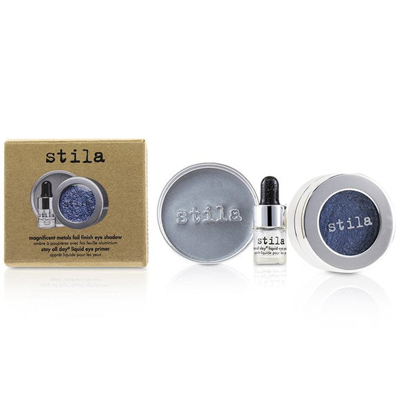 Stila Magnificent Metals Foil Finish Eye Shadow With Mini Stay All Day Liquid Eye Primer - Metallic Cobalt 2pcs