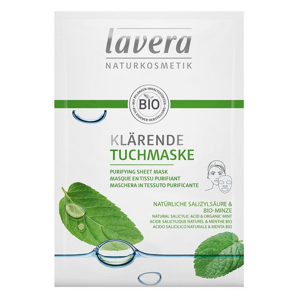 Lavera Sheet Mask - Purifying (With Natural Salicylic Acid & Organic Mint) 1sheet
