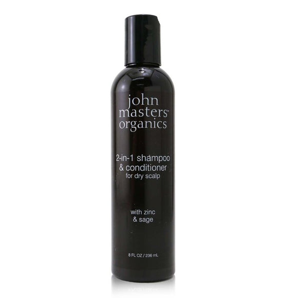 John Masters Organics 2-in-1 Shampoo & Conditioner For Dry Scalp with Zinc & Sage 236ml/8oz