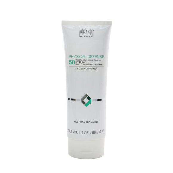 Obagi SUZANOBAGIMD Physical Defense Broad Spectrum Mineral Sunscreen SPF 50 PA (Lightly Tinted, Lightweight, & Sheer) 96.3g/3.4oz