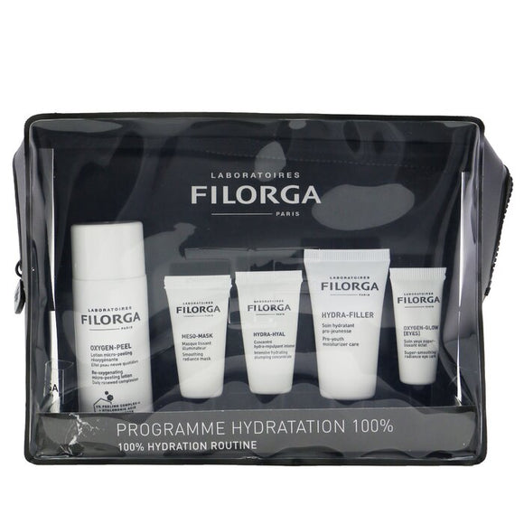 Filorga 100% Hydration Routine Set: Oxygen Peel 50ml+Meso Mask 7ml + Hydra-Hyal 7ml + Hydra-Filler 15ml+ Oxygen Glow Eyes 4ml + Bag 5pcs+1bag
