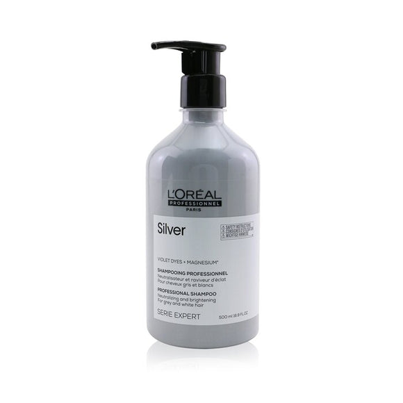 L'Oreal Professionnel Serie Expert - Silver Violet Dyes + Magnesium Neutralising and Brightening Shampoo (For Grey and White Hair) 500ml/16.9oz