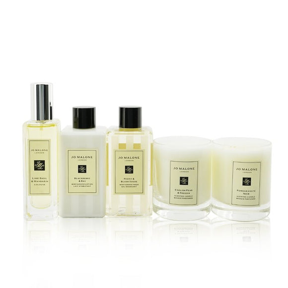Jo Malone House Of Jo Malone Coffret: Lime Basil & Mandarin Cologne Spray + Peony & Blush Suede Body & Hand Wash + Blackberry Bay Body & Hand Lotion + English Pear & Freesia Scented Candle + Pomegranate Noir Scented Candle 5pcs