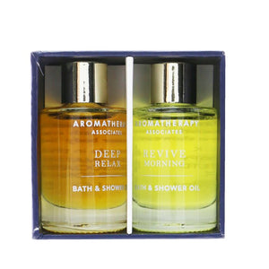 Aromatherapy Associates Perfect Partners Duo (Deep Relax Bath &amp; Shower Oil, Revive Morning Bath &amp; Shower Oil) 2x9ml/0.3oz