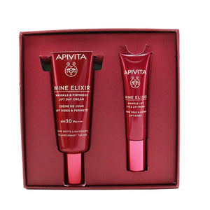Apivita Wine Elixir Wrinkle Reduction &amp; Firmness Gift Set: Day Cream SPF 30 40ml+ Eye &amp; Lip Cream 15ml 2pcs