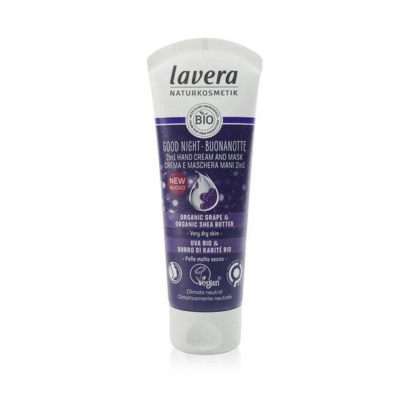 Lavera Good Night 2In1 Hand Cream & Mask Wirh Organic Grape & Organic Shea Butter - For Very Dry Skin 75ml/2.6oz