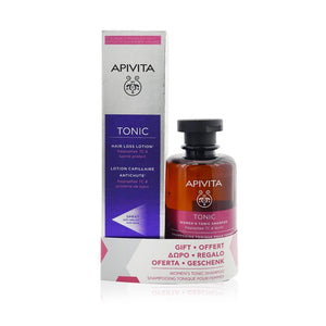Apivita Hair Loss Lotion with Hippophae TC &amp; Lupine Protein 150ml (Free: Women's Tonic Shampoo with Hippophae TC &amp; Laurel - Helps Improve Hair Thickness 250ml) 2pcs