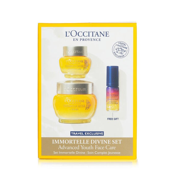 L'Occitane Immortelle Divine Set: Cream 50ml + Eye Balm 15ml + Overnight Reset Oil-In-Serum 5ml 3pcs